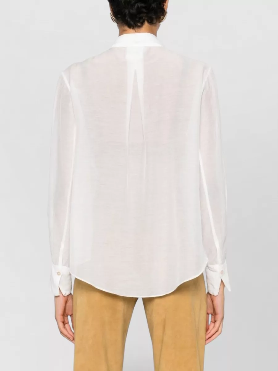 Forte Forte Long Sleeve Sheer Shirt Embroidered Design