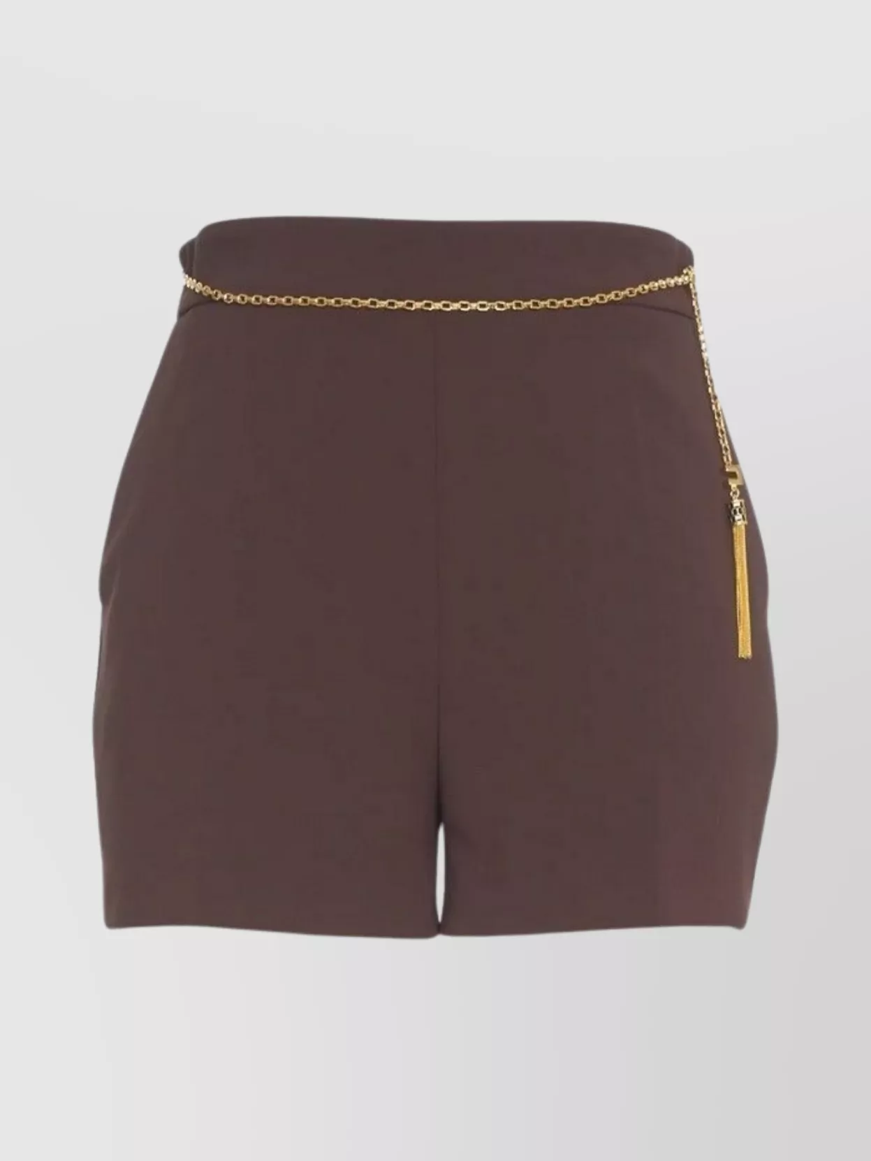 Elisabetta Franchi Stylish Shorts With Chain And Pockets In Brown