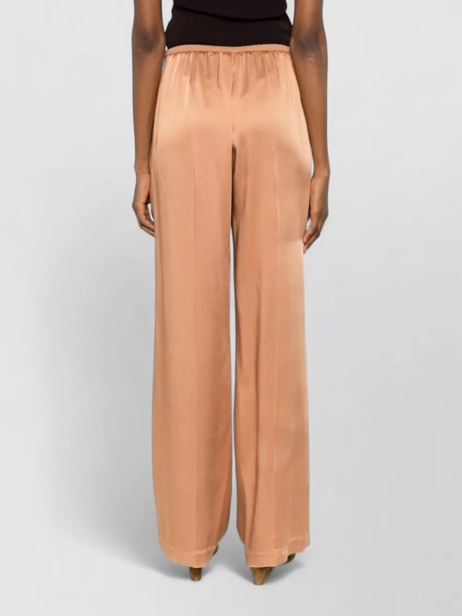 Forte Forte High-Rise Satin Wide-Leg Suit Trousers