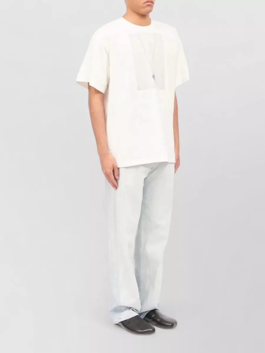 Mm6 Maison Margiela Graphic Front Print Crew Neck T Shirt