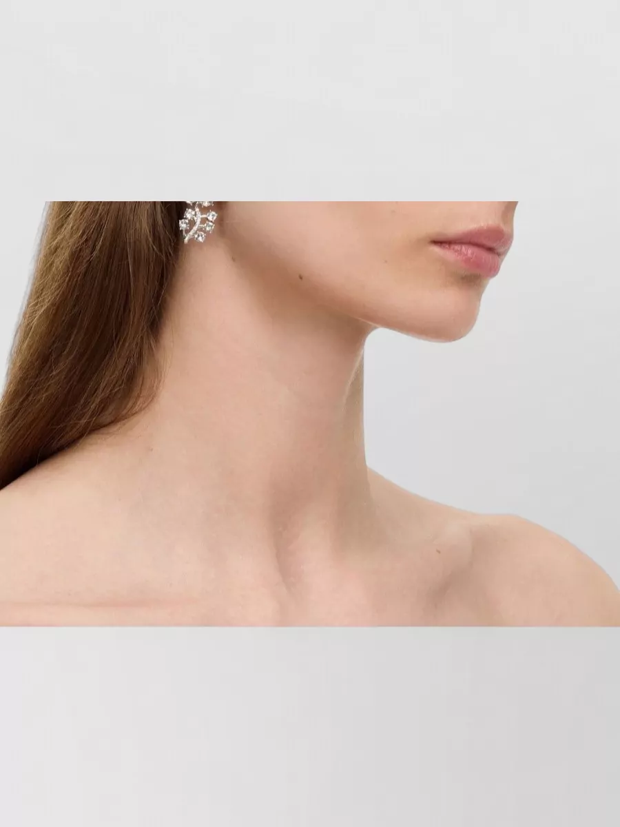 Self-Portrait Crystal-Embellished Flower Stud Earrings