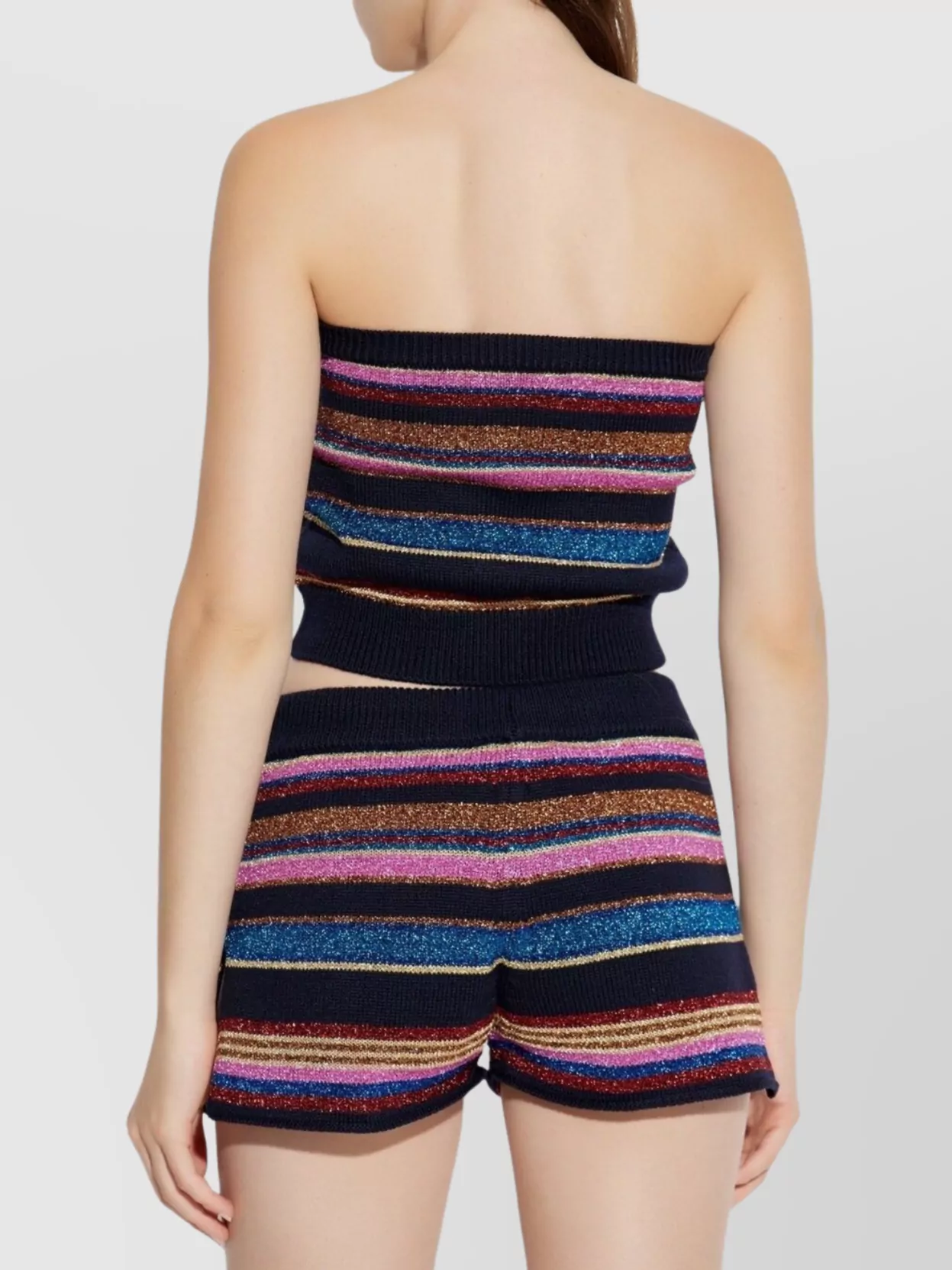 Dsquared2 Striped Tube Top Sweater With Metallic Detail
