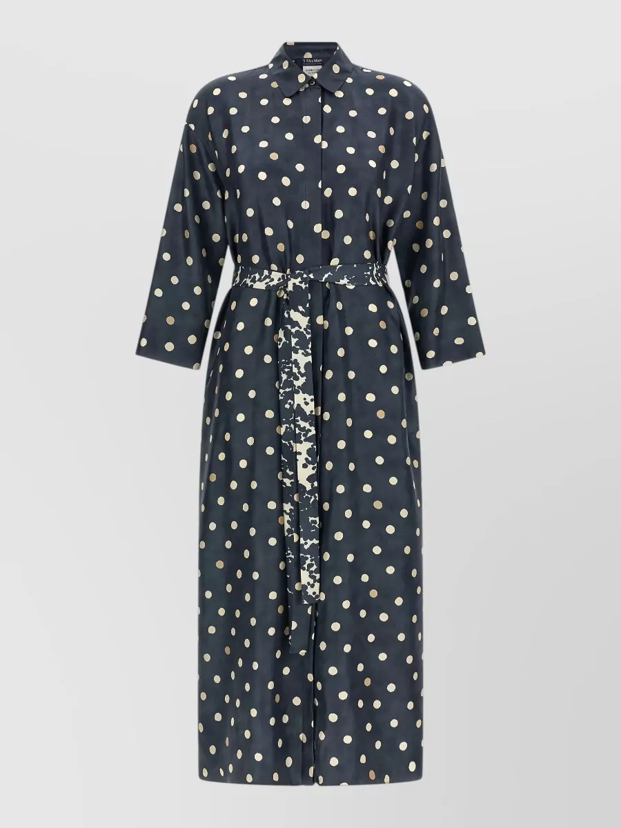 S Max Mara Silk polka-dot midi shirt dress