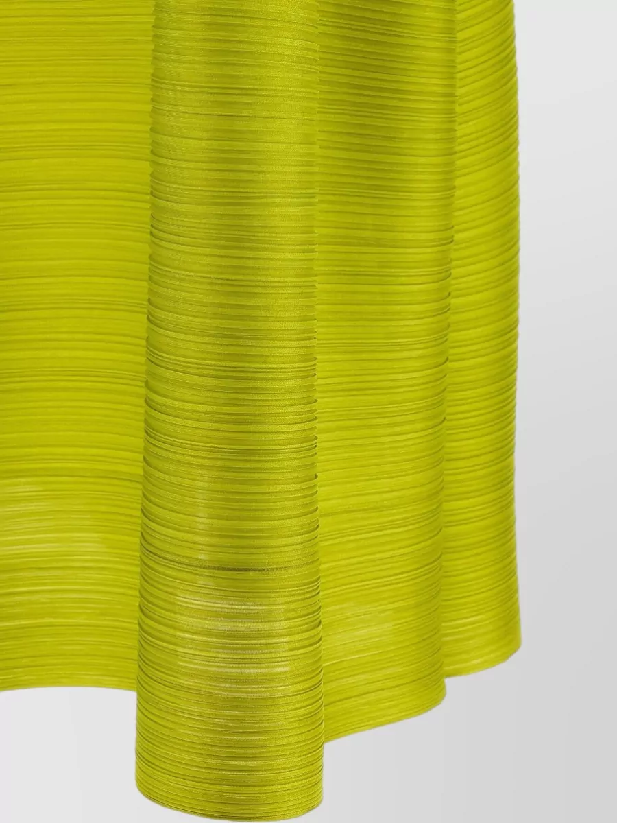 Pleats Please Issey Miyake Ribbed Asymmetric Draped Sleeveless Knee-Length Dress