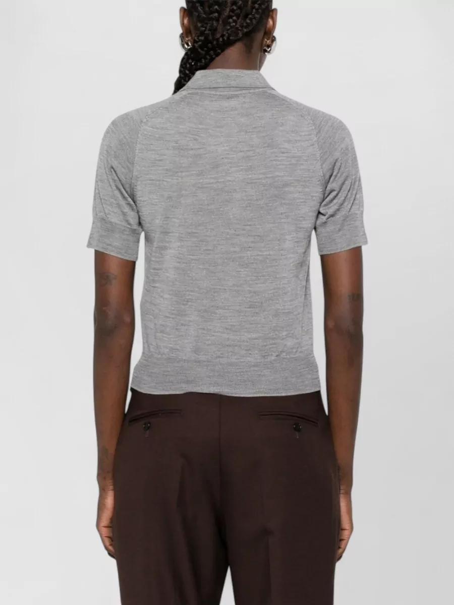 Ami Paris Wool Short-Sleeve Polo Shirt