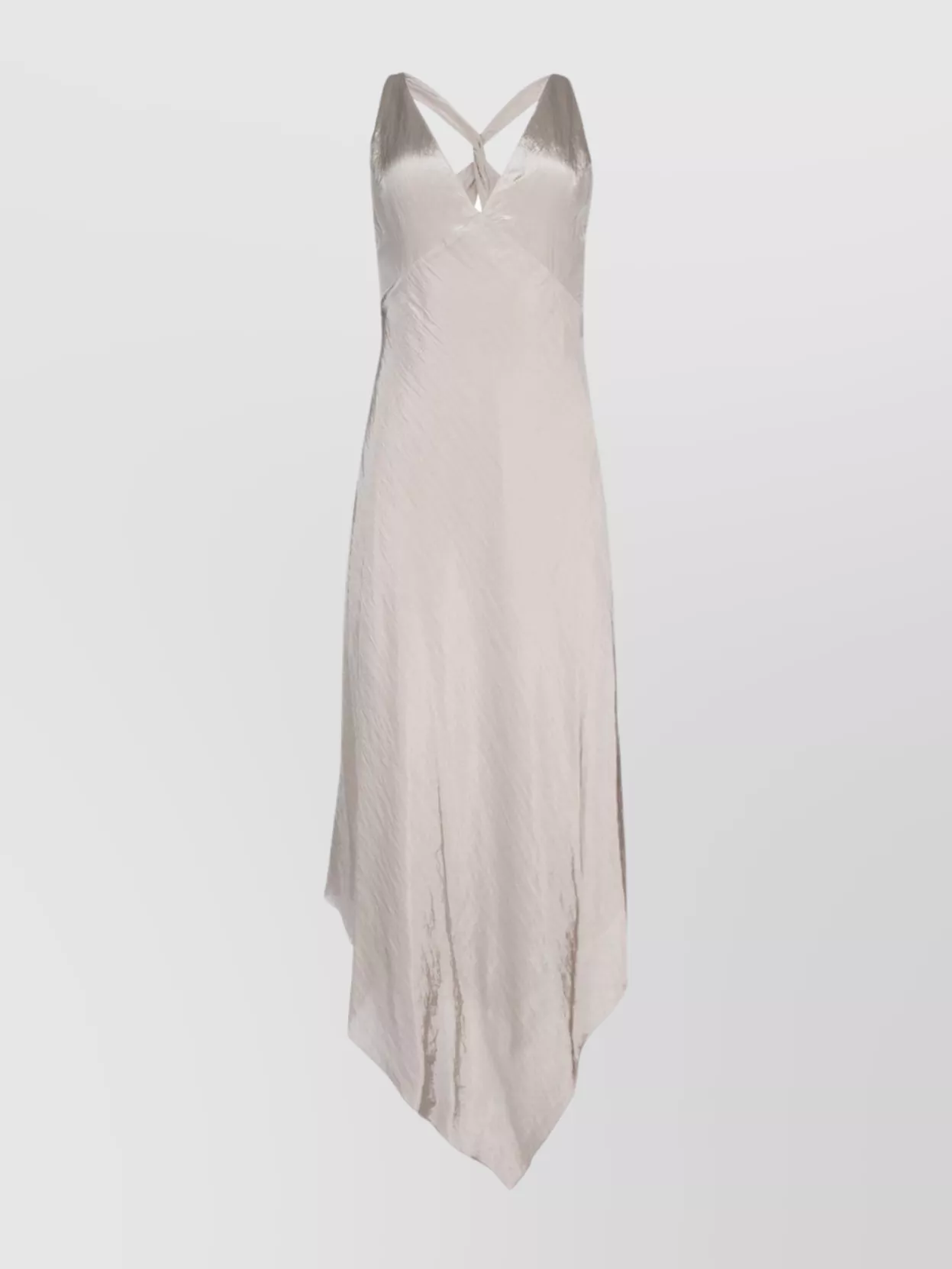 Calvin Klein Hemline Asymmetrical Twist Front Dress In Neutral