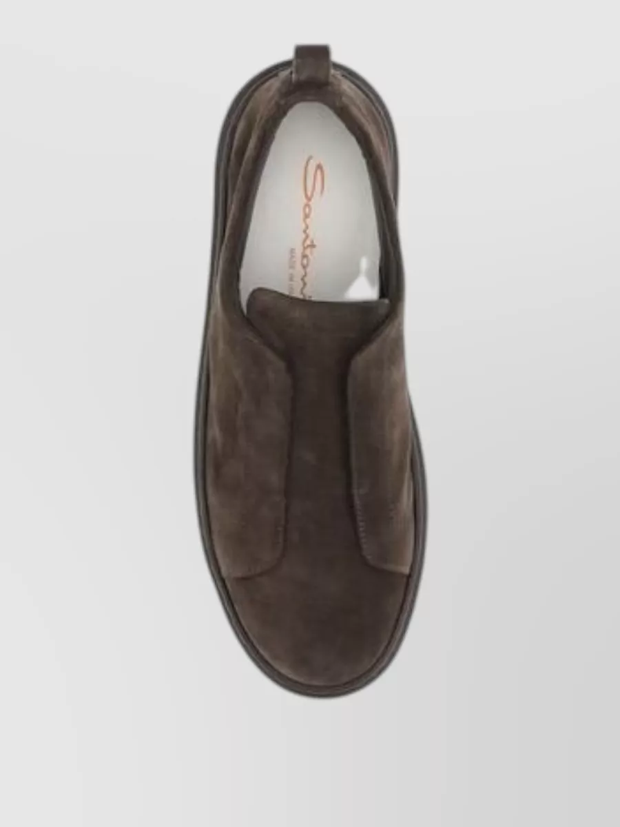 Santoni Leather Low-Top Slip-On Sneakers