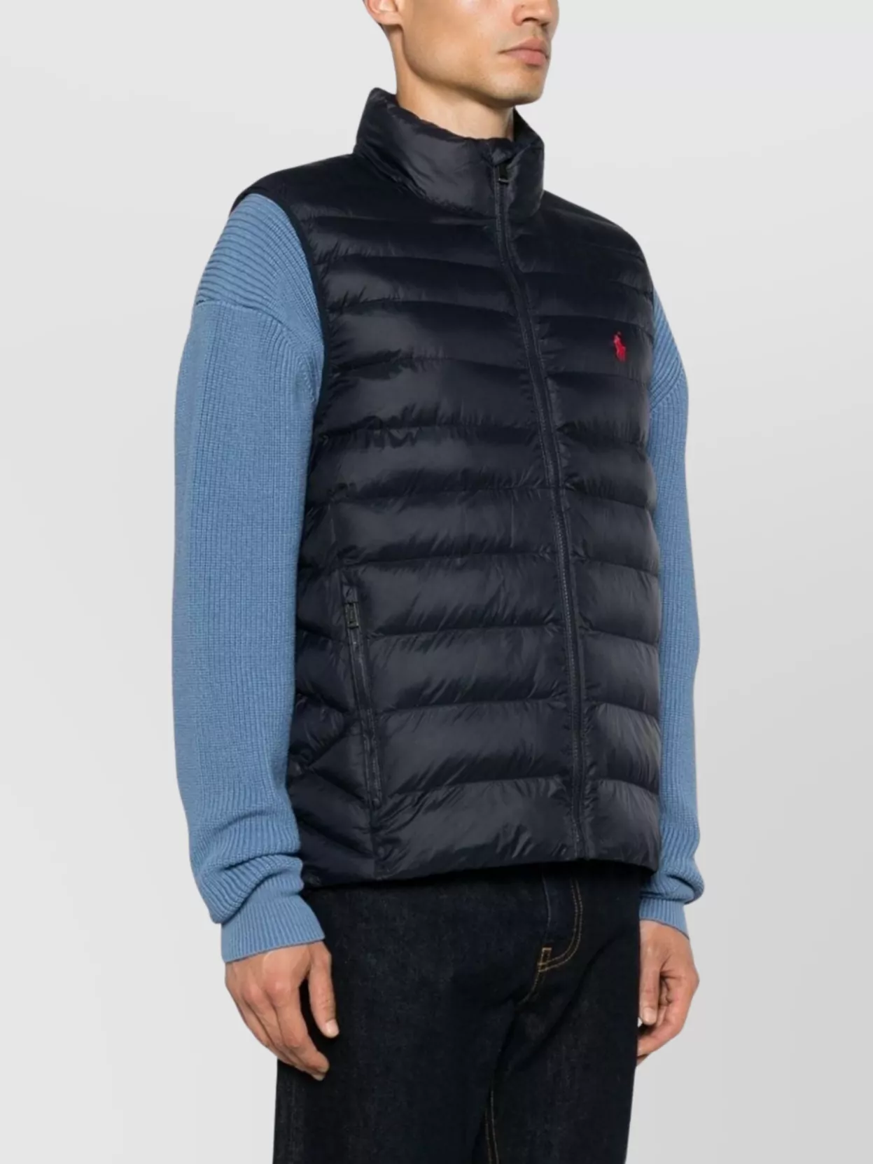 Ralph Lauren Earth Quilted High-Neck Drawstring Jacket