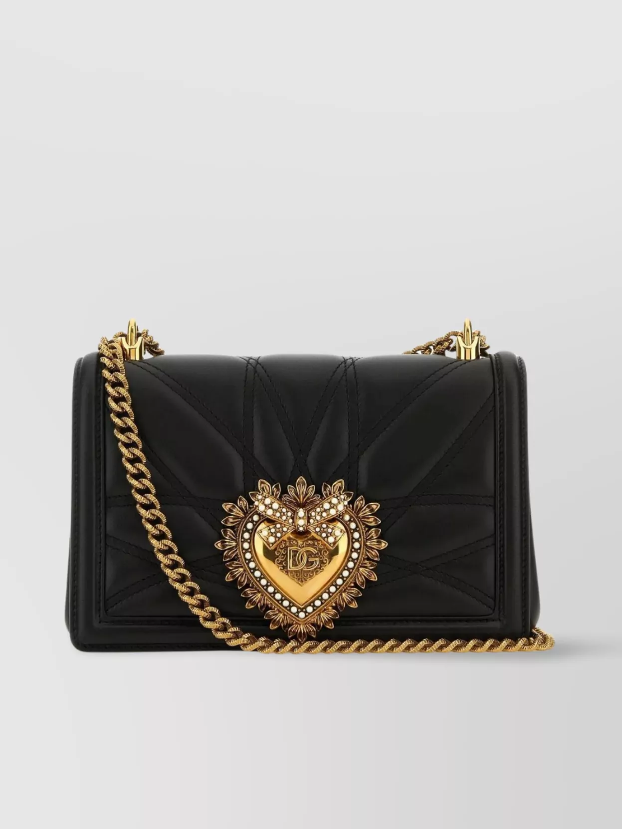 DOLCE & GABBANA NAPPA LEATHER QUILTED CROSS-BODY BAG