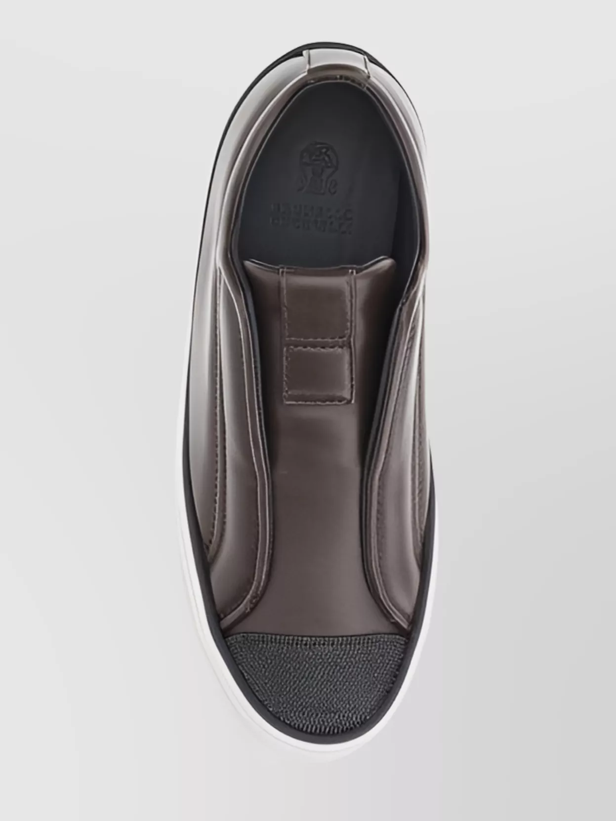 Brunello Cucinelli Slip-on Sneakers Iconic Jewels In Gray