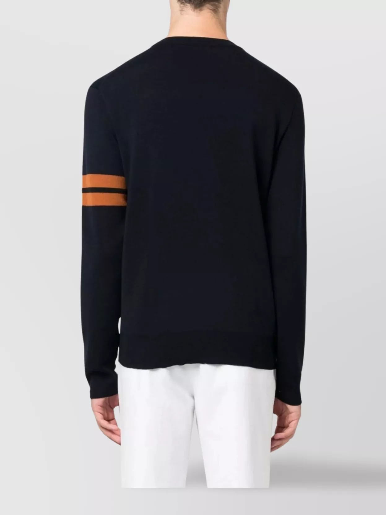 Zegna Long Sleeve Striped Crew Neck Sweater