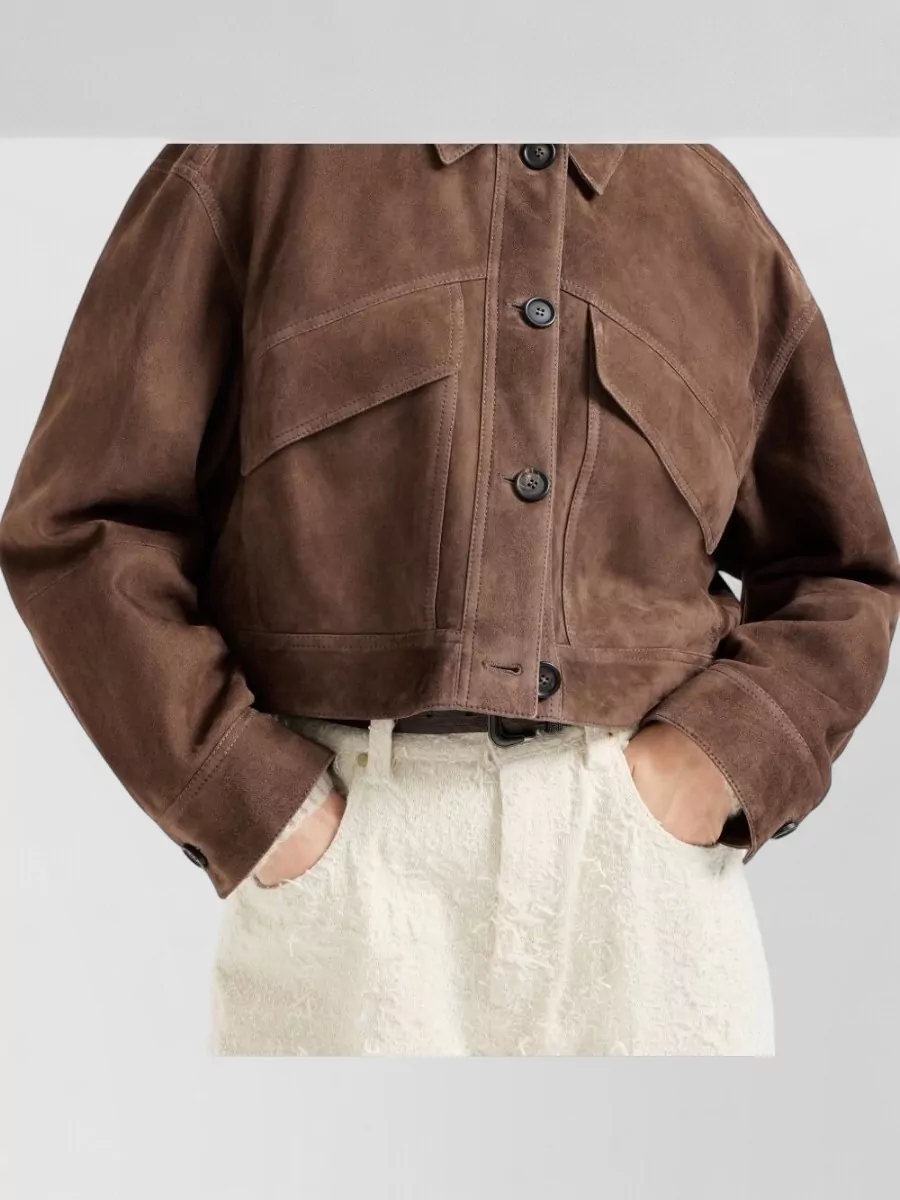 Brunello Cucinelli Leather Oversized Coat
