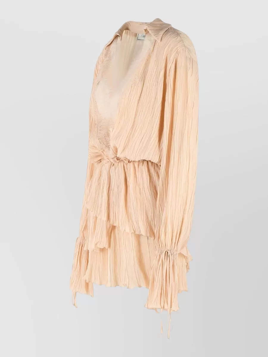 Blumarine Amberlight Viscose Dress Long Sleeves Tiers
