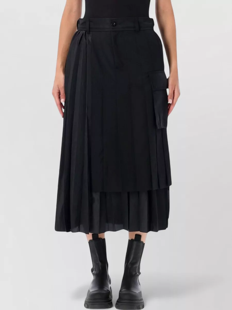 Sacai pleated midi skirt