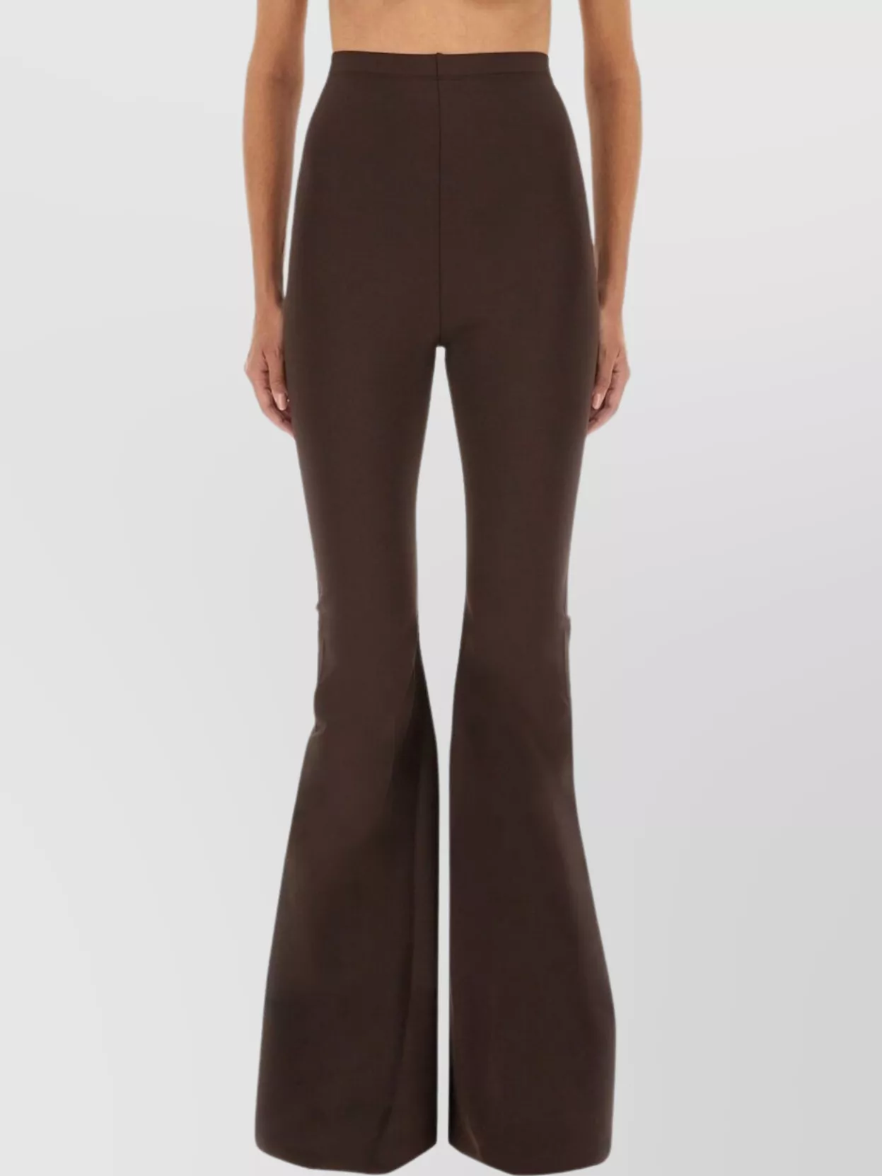 Rick Owens Lilies High Waist Flared Trousers With Seam Detailing