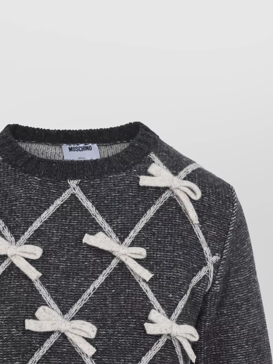 Moschino Silk Wool Slim-Fit Crew-Neck Long-Sleeve Sweater