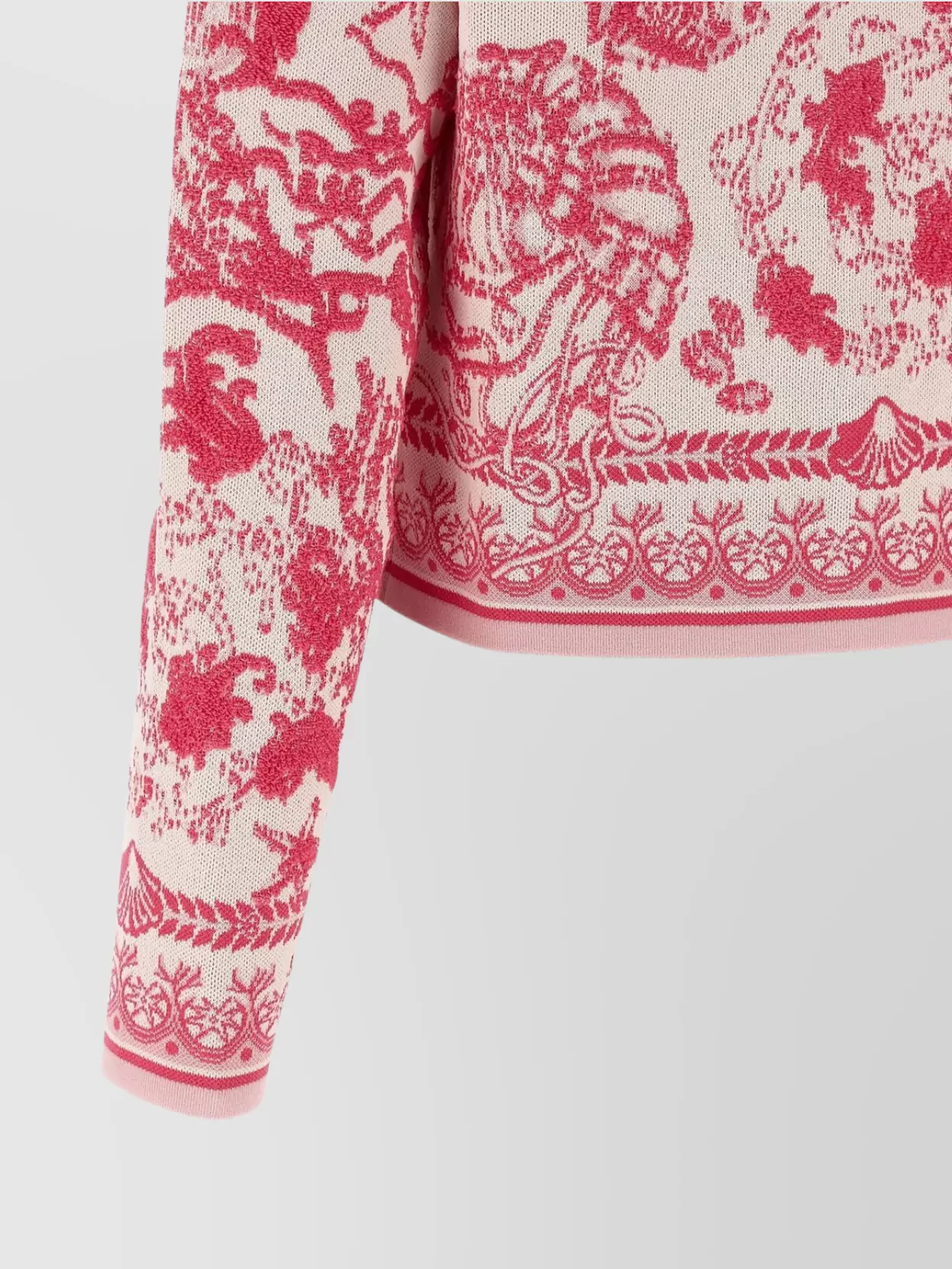 Versace Baroque Subaquatique Patterned Crew Neck Cardigan
