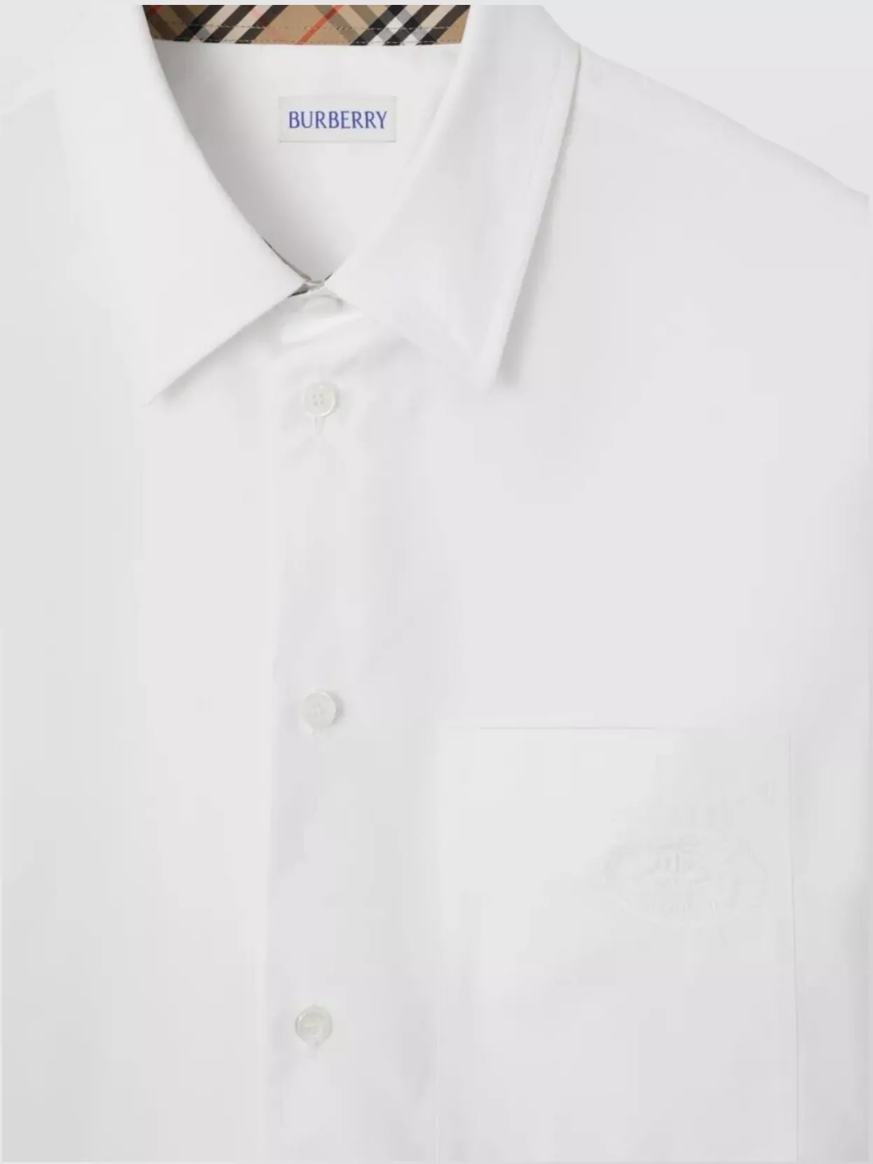 Burberry Check Pattern Cotton Poplin Shirt