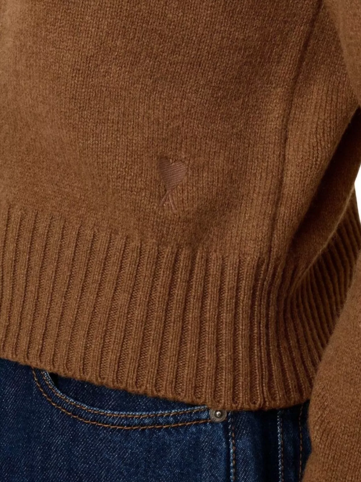 Ami Paris Heart Friend Crew Neck Wool Cardigan