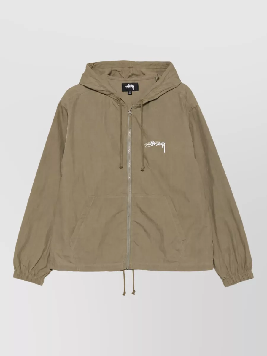 Stüssy logo print hooded jacket