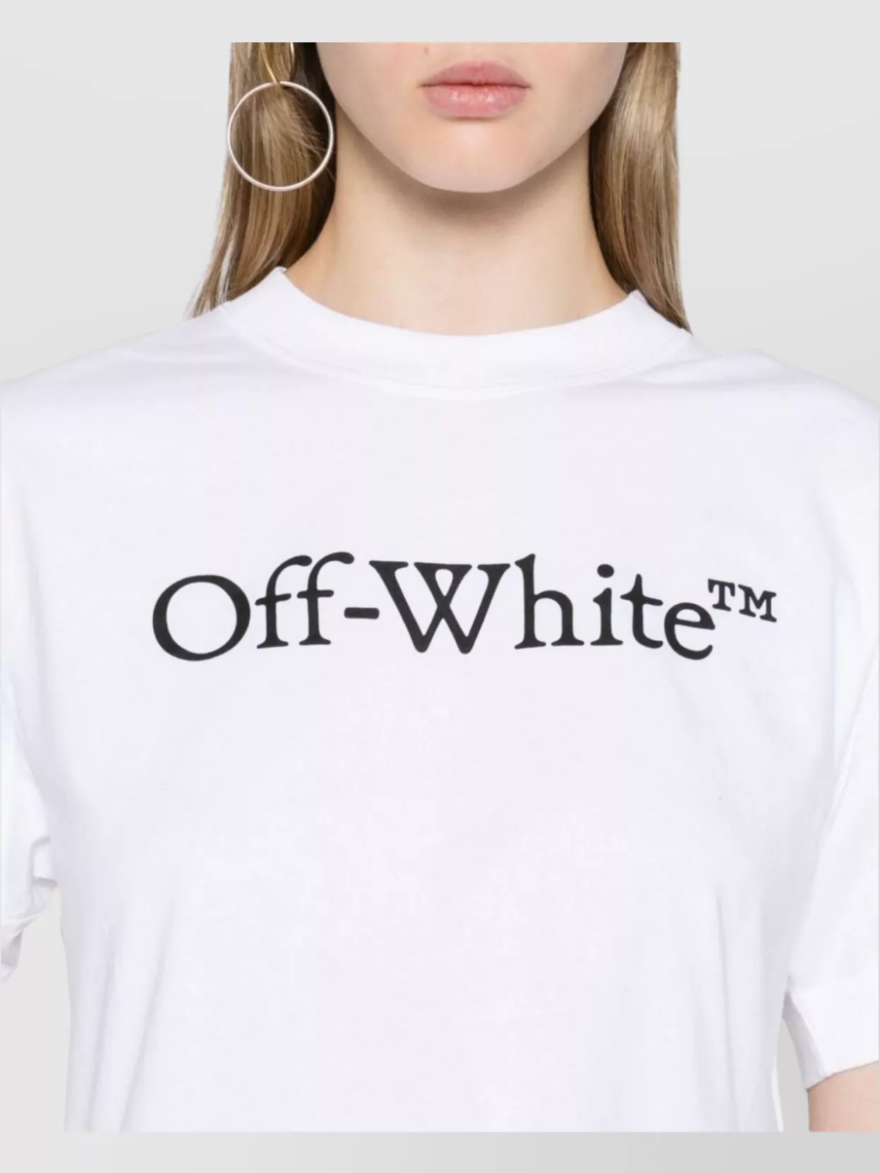 Off-White Logo Cropped T-Shirt Crew Neck