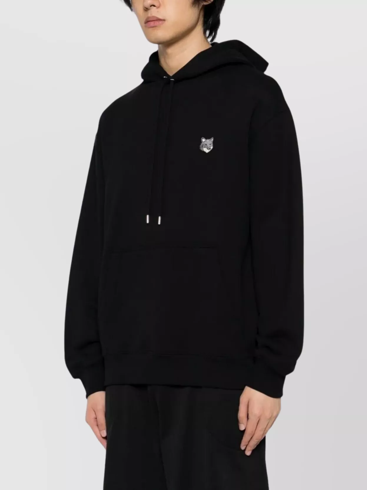 Maison Kitsuné Comfortable Hoodie With Front Pouch Pocket In Black