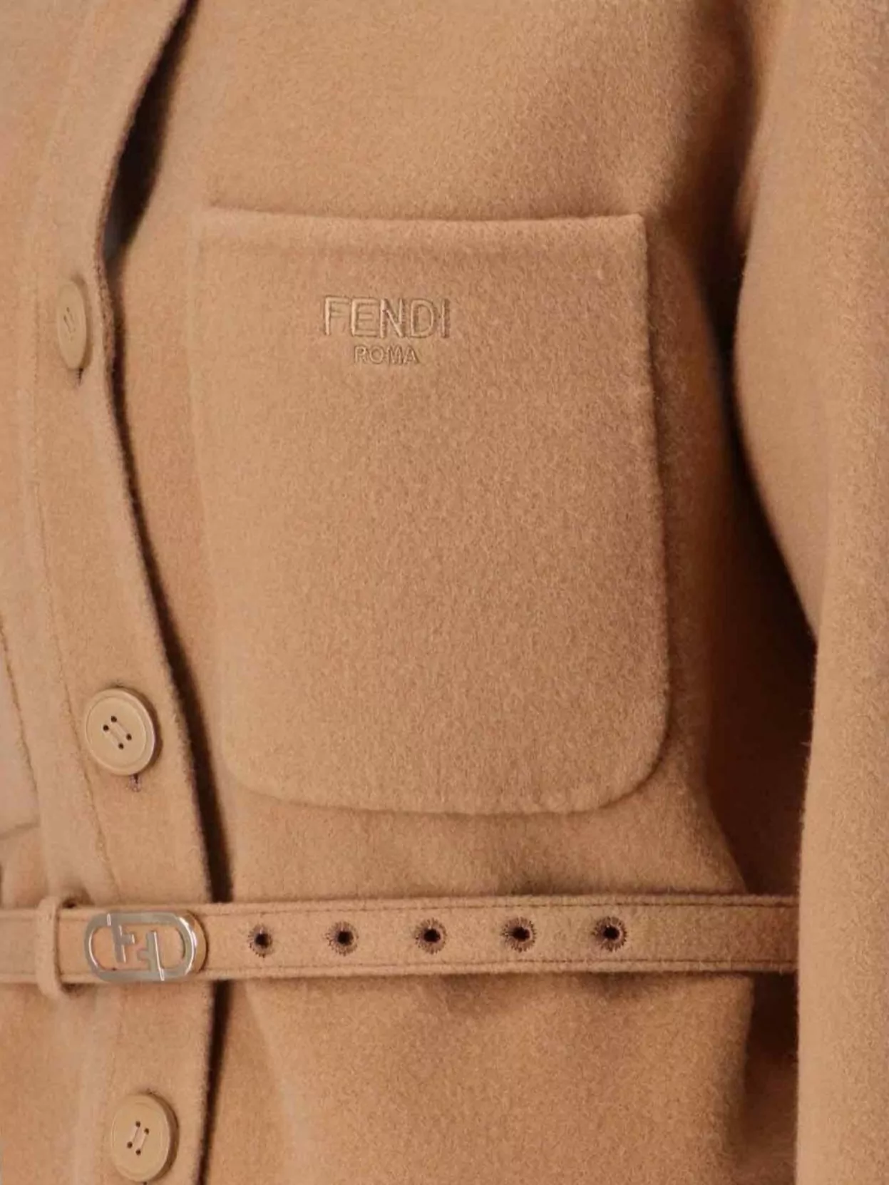 Fendi Belted Waist Long Sleeve Knitwear Top