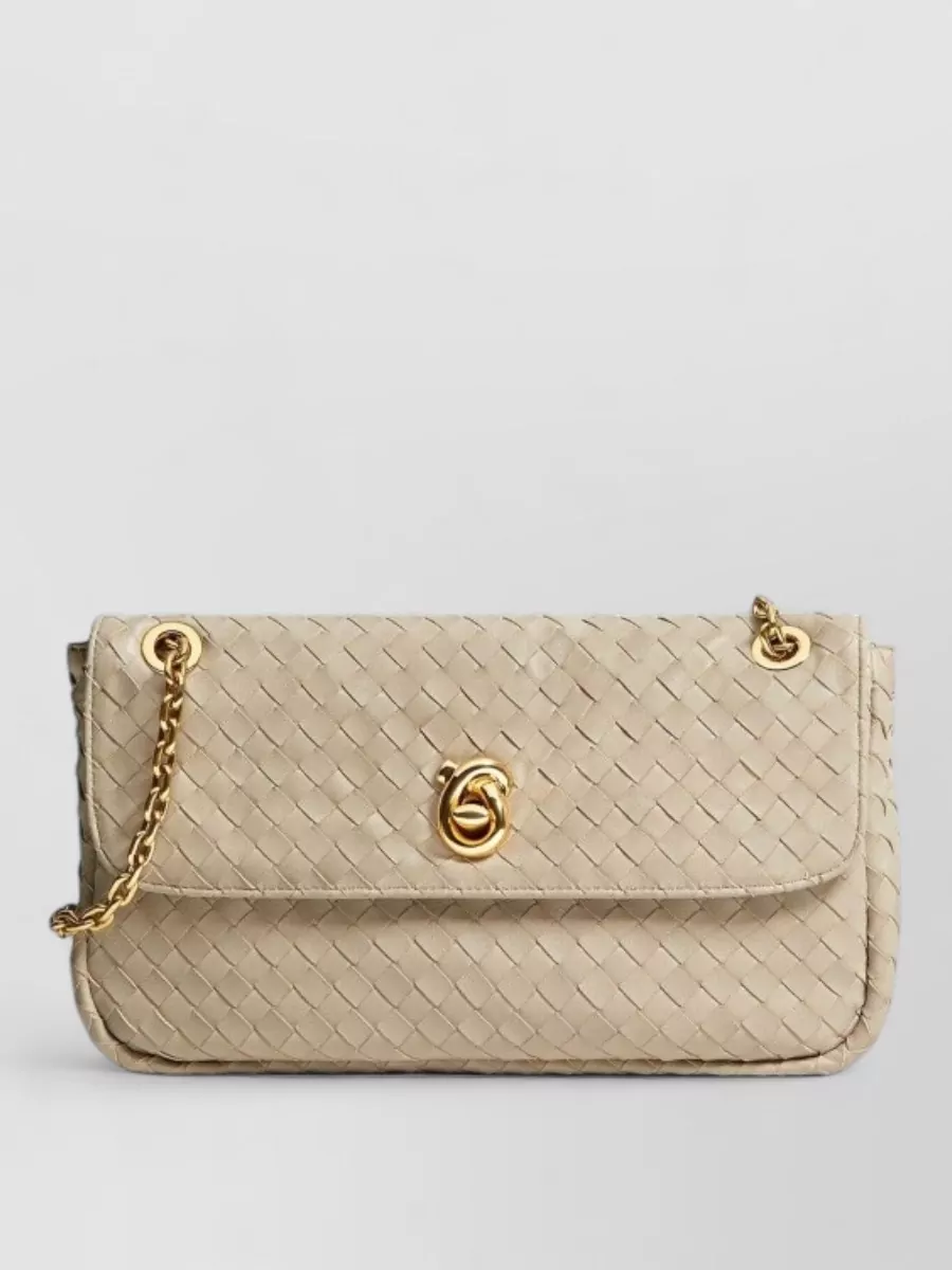 Bottega Veneta knot lock leather clutch bag