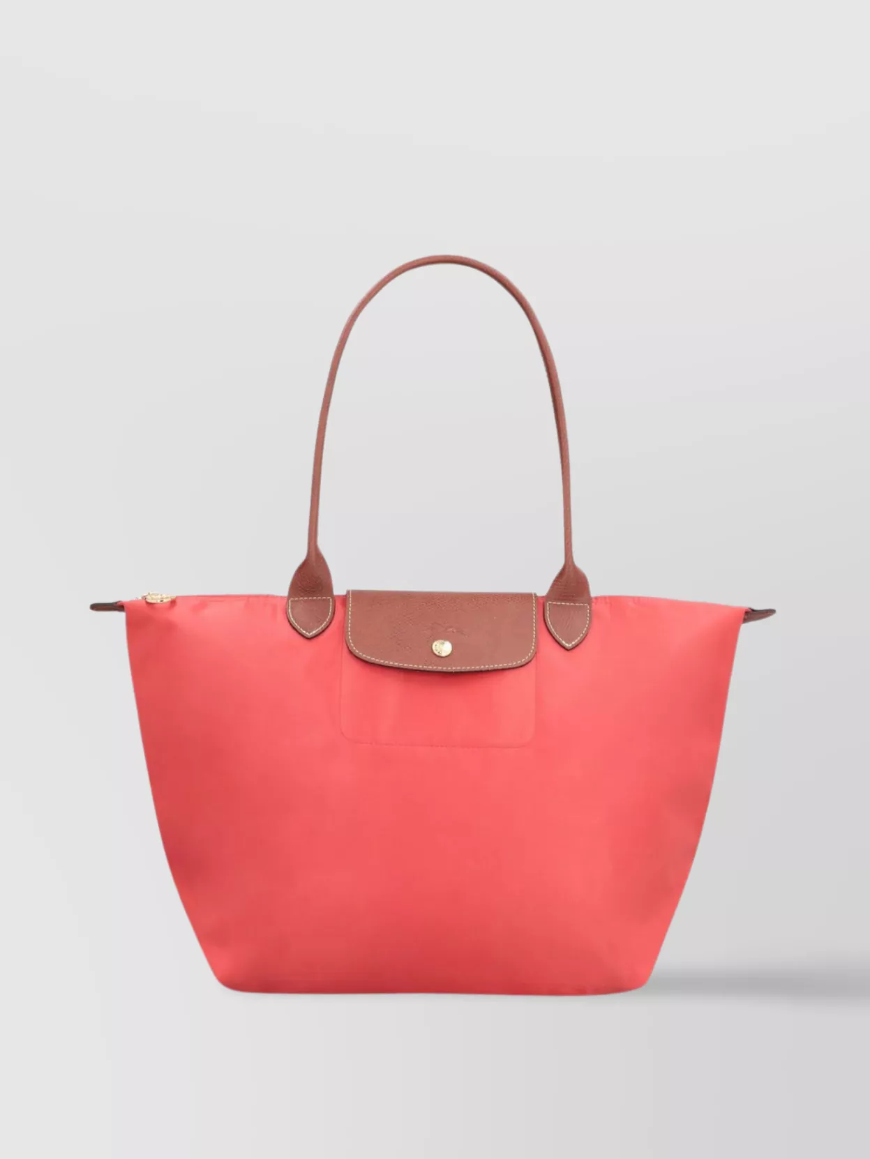 Longchamp Packable Nylon Tote With Leather Handles