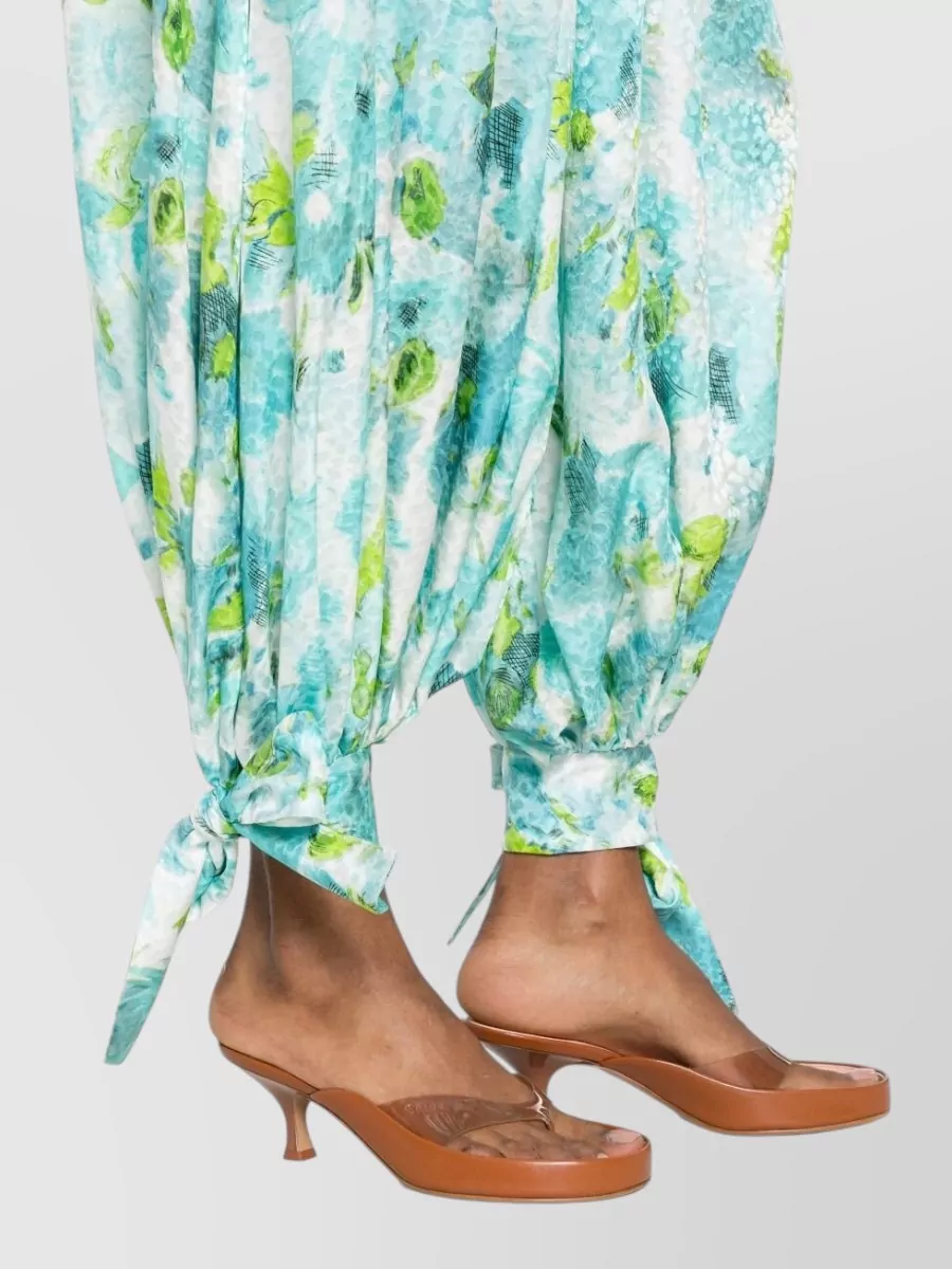 Chloé Silk Floral-Print Jacquard Trousers