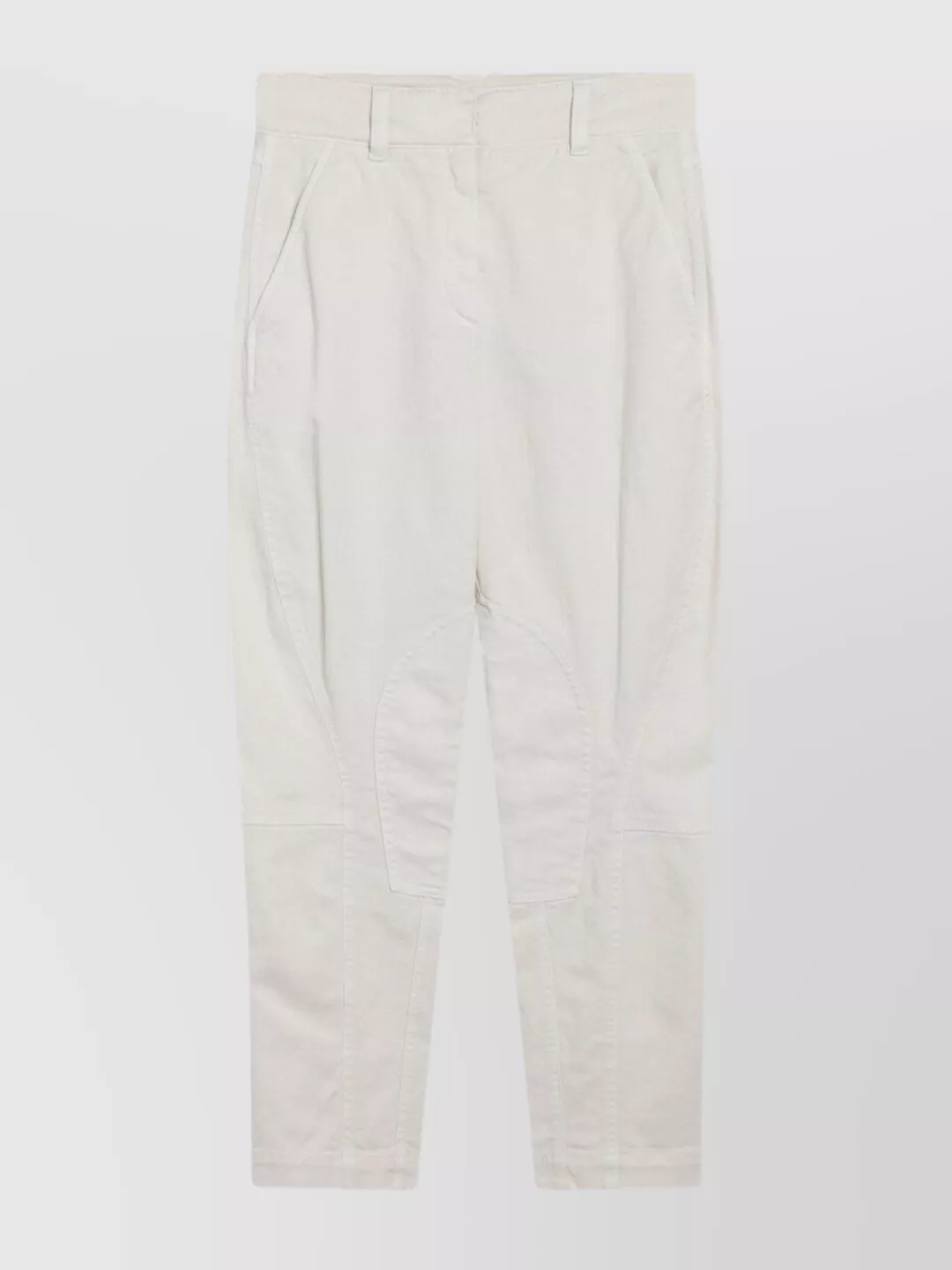 Brunello Cucinelli Equestrian Style Trousers Featuring Pockets In White