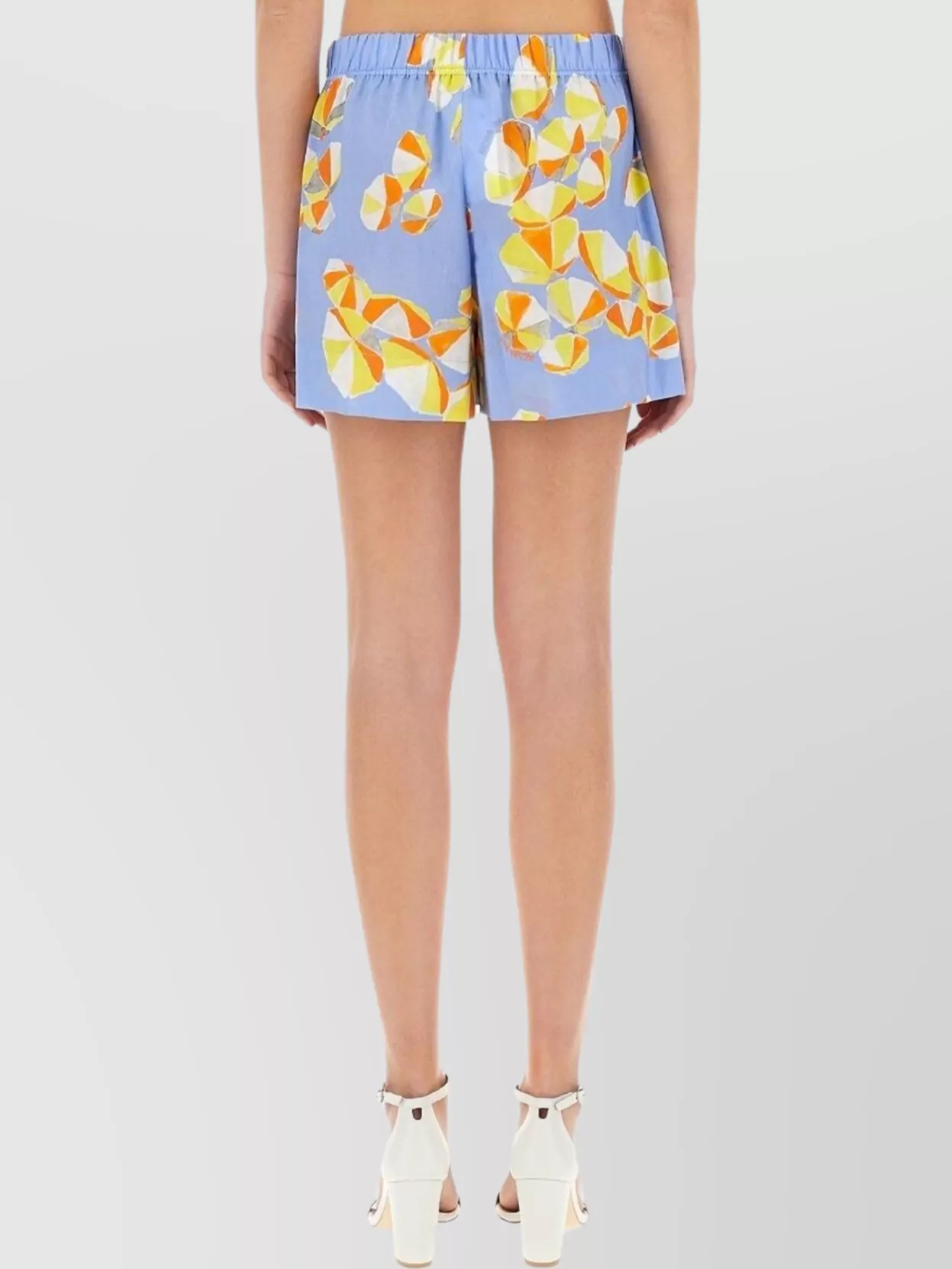 Moschino "Geometric Print" Elastic Waistband Shorts With Side Pockets