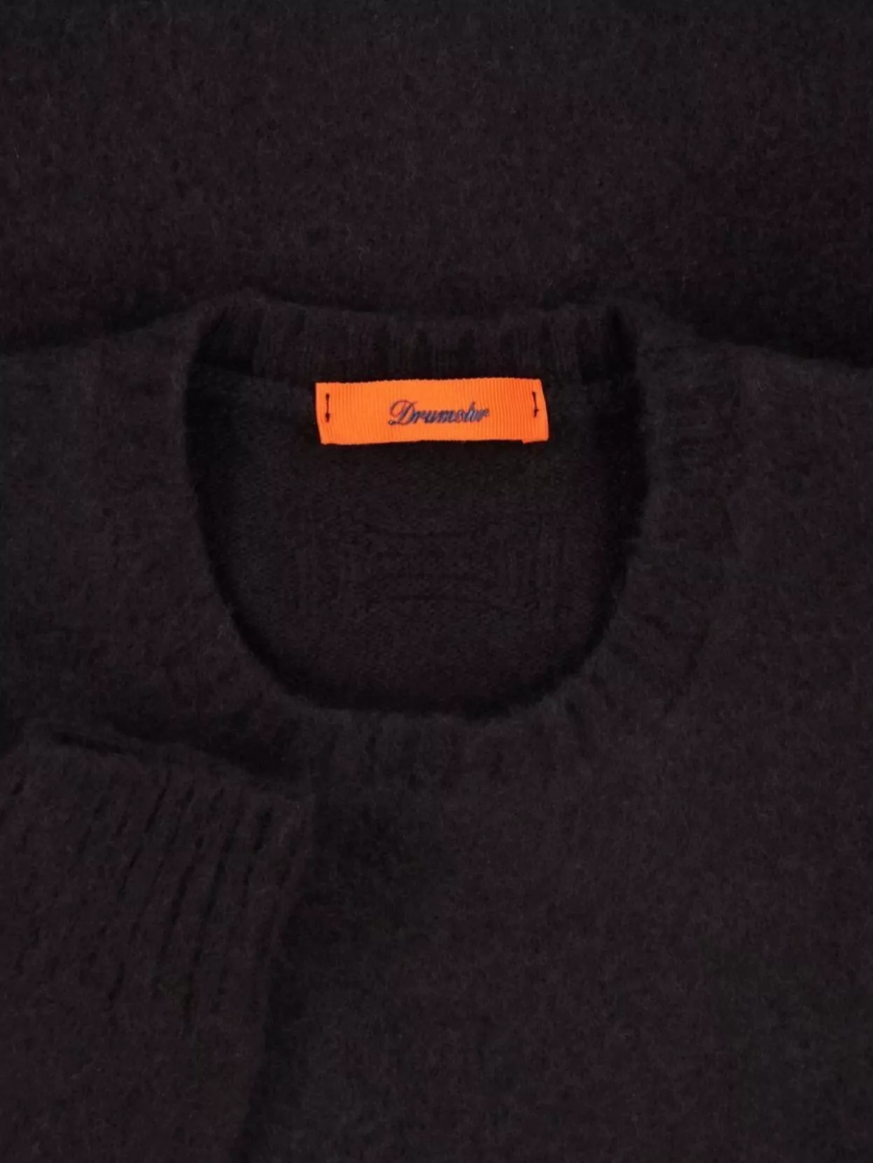 Drumohr Ribbed Crewneck Sweater With Long Sleeves In Blue