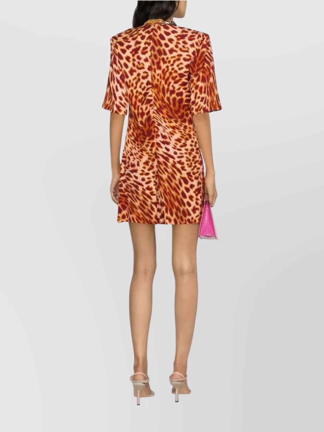 Stella Mccartney Leopard Print Mini Dress With Chain Detail