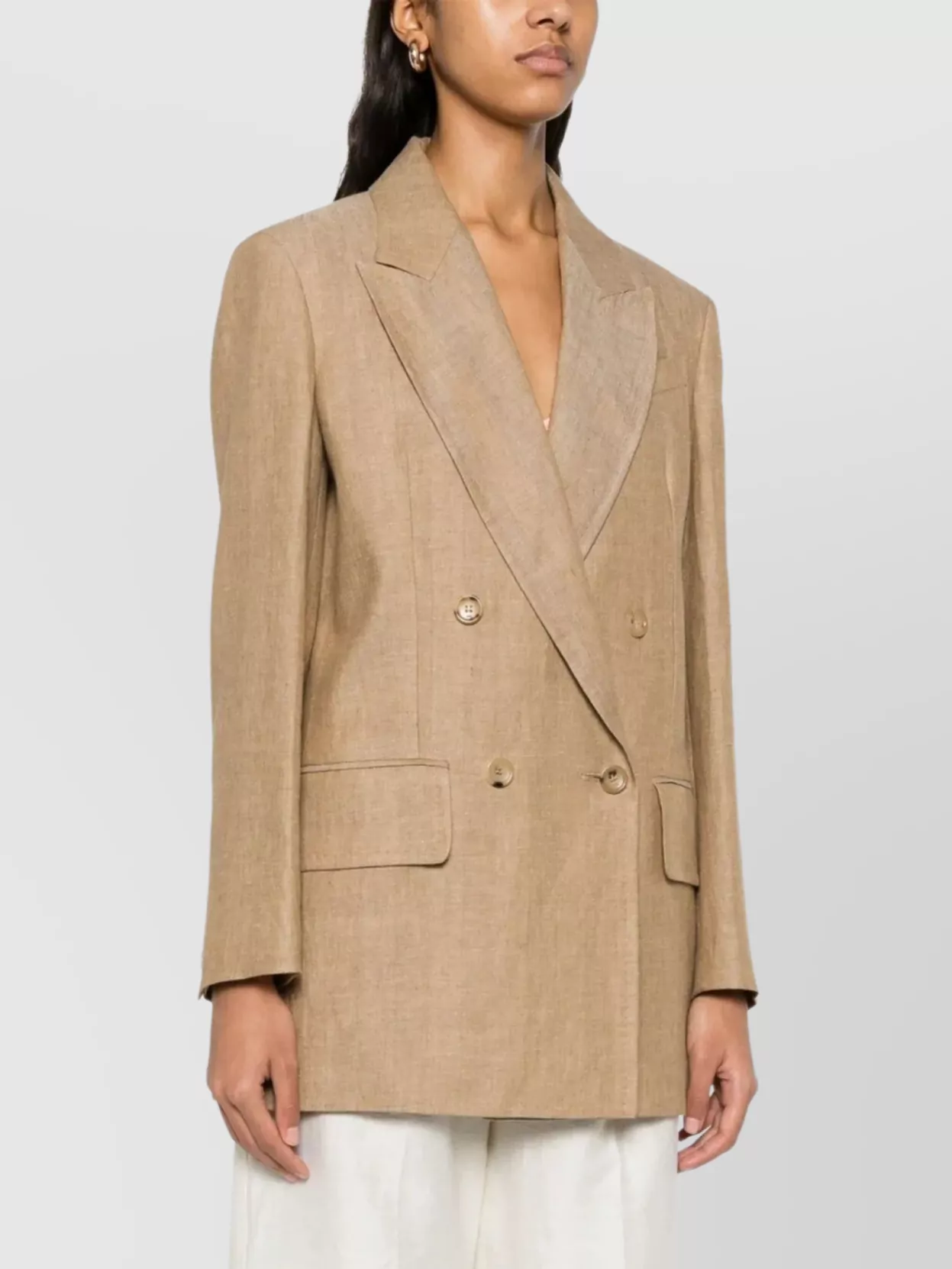 MAX MARA GERLA DOUBLE-BREASTED JACKET NOTCHED LAPELS