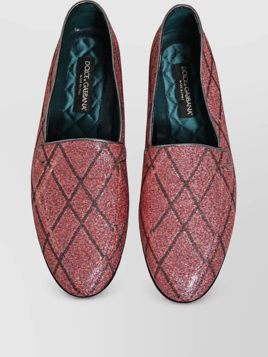 Dolce&Gabbana Leather Check Slippers