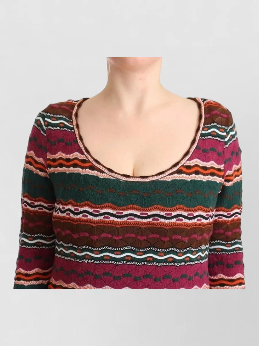 Missoni Wool Multicolor Stripe Knit Relaxed-Fit Maxi Dress