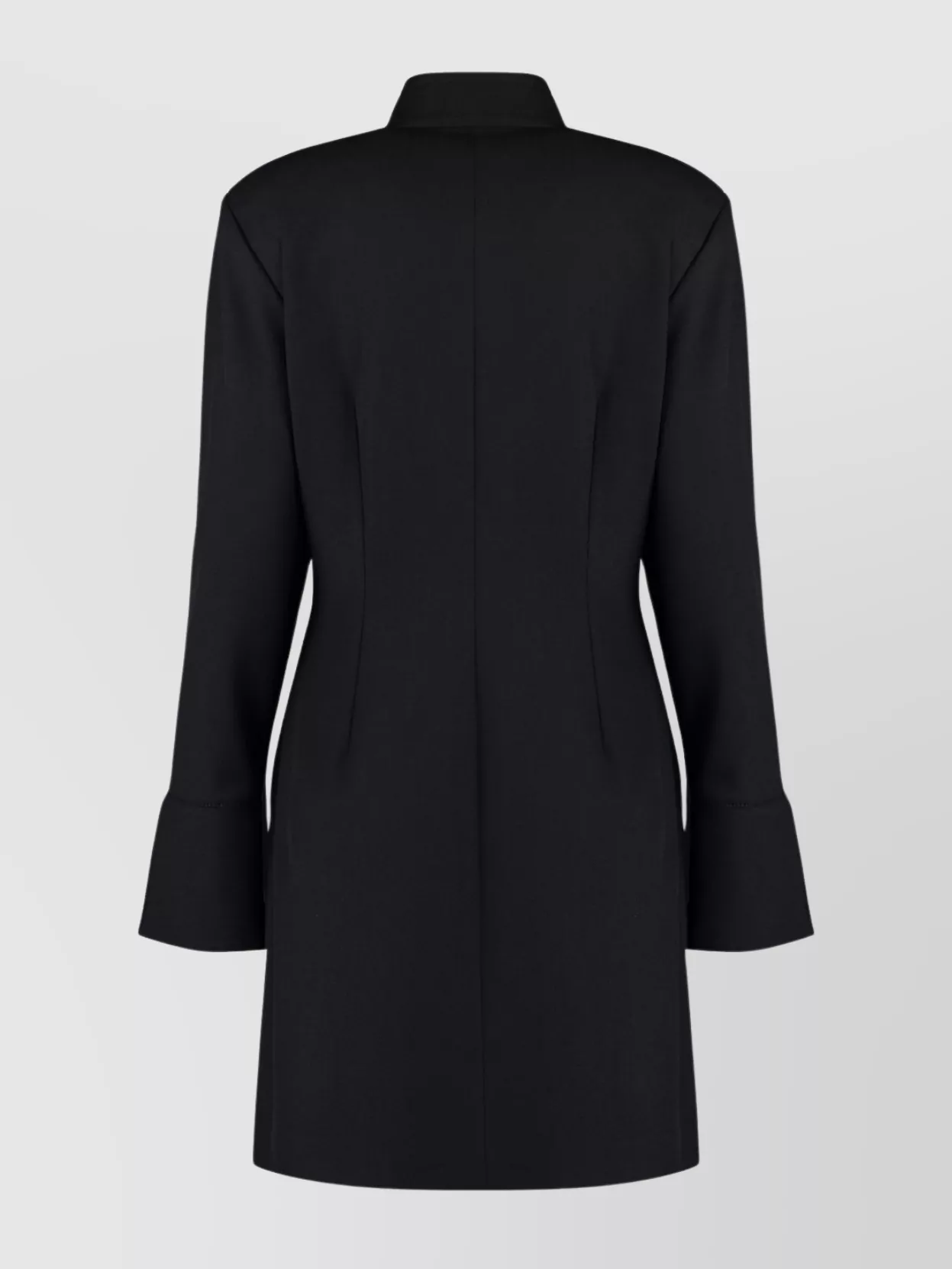 Genny Wool-blend Dress With Buttoned Flap Pockets In Black