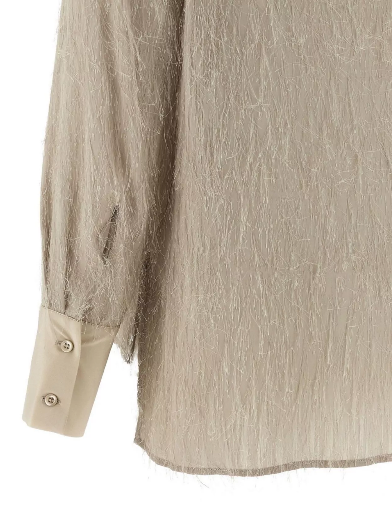 Peserico Textured Fabric Shirt Featuring Pointed Collar In Neutral