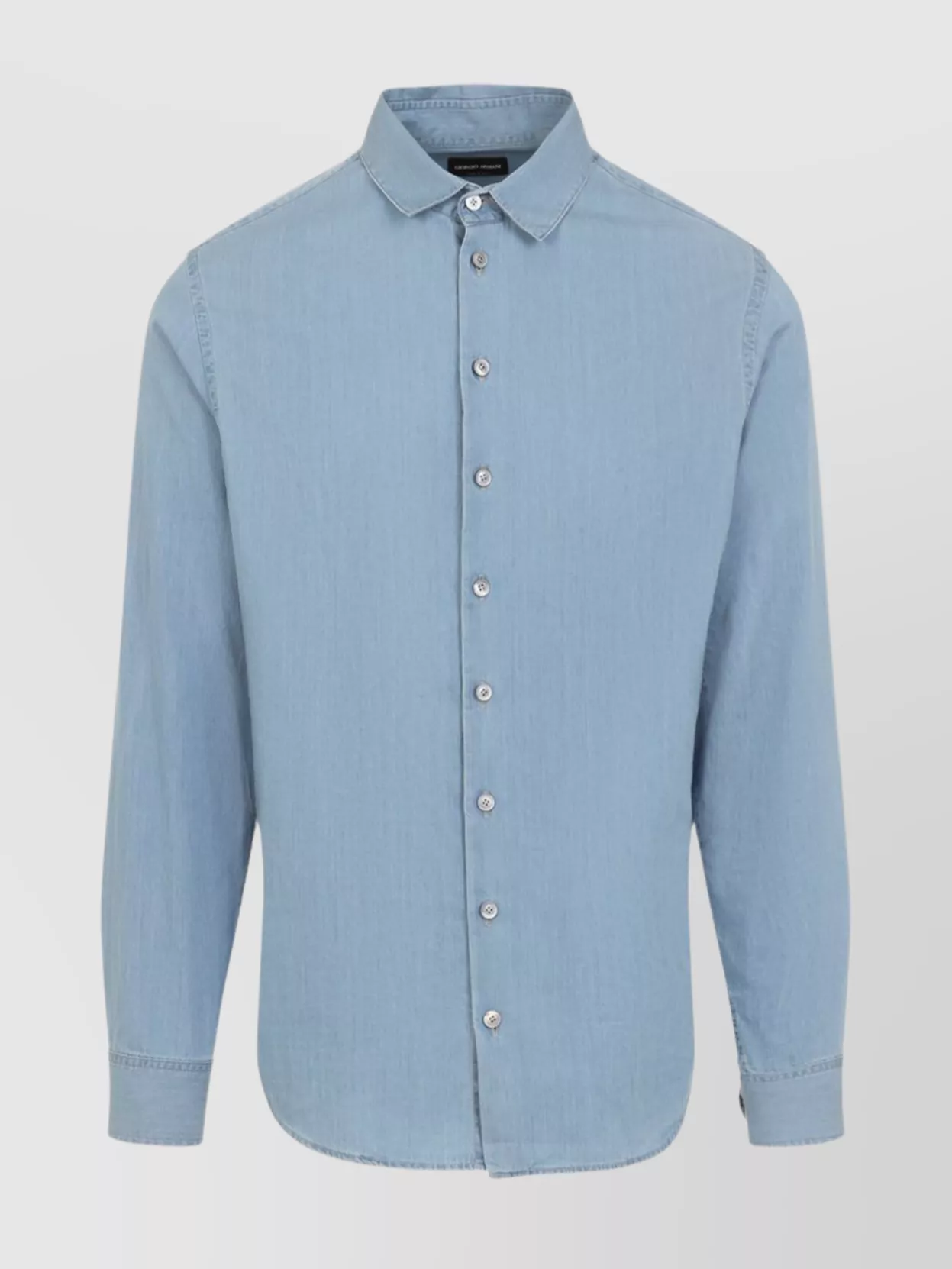 Giorgio Armani Denim Cotton Shirt Button-Down Collar