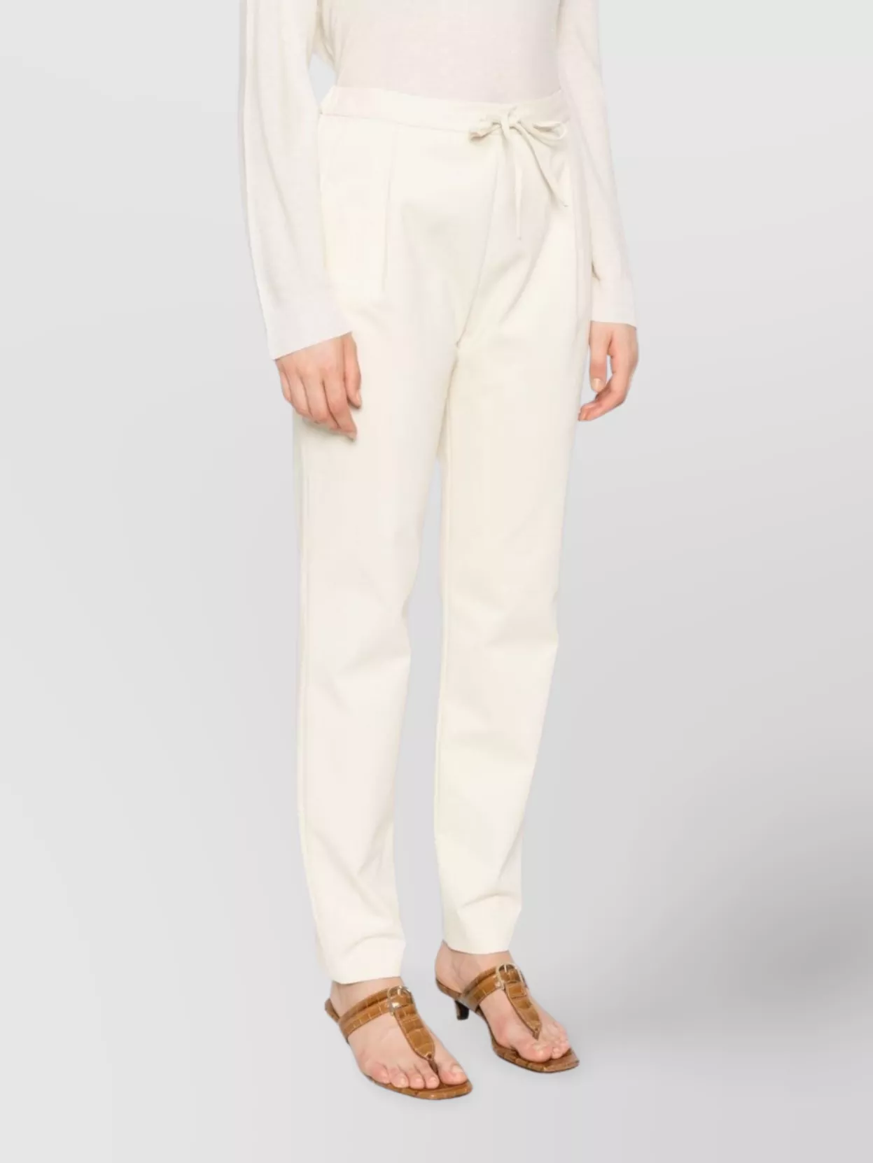 Fabiana Filippi Trousers Drawstring Pleat Detail