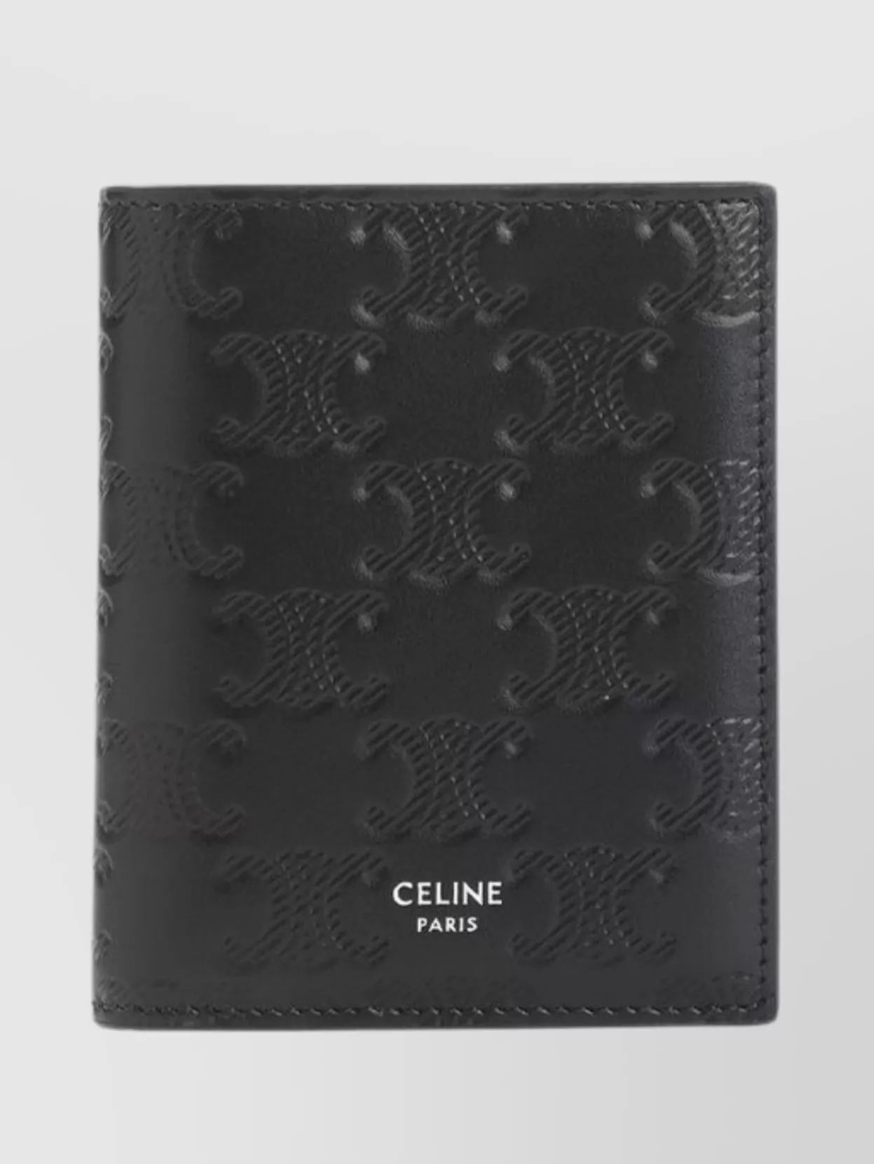 Celine Logo Embossé Compact Wallet With Zip Pocket