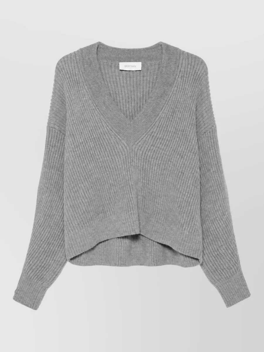 Sportmax Wool oversized v-neck sweater