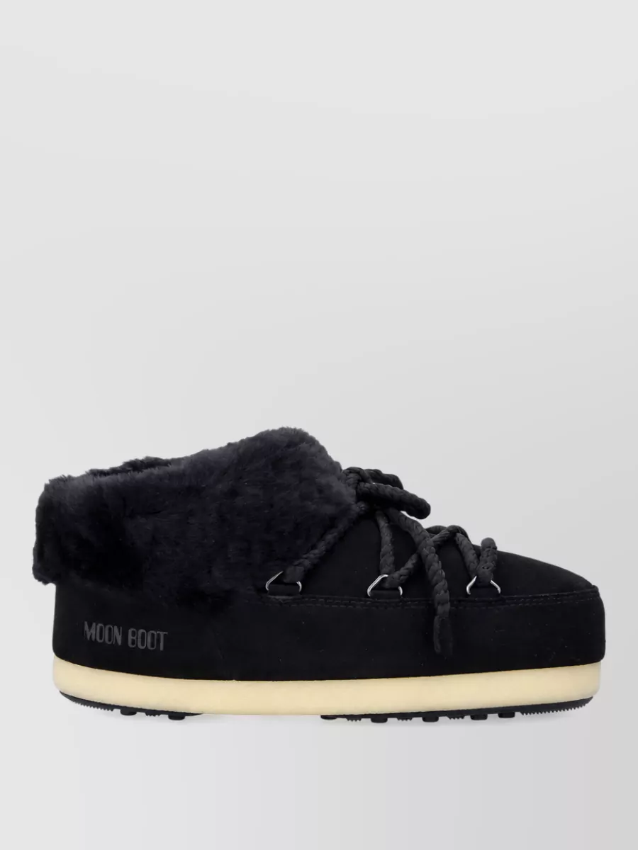 Moon Boot suede lace-up mules