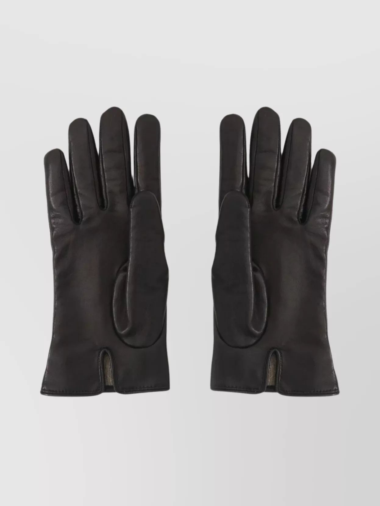 Chloé Iconic Leather Gloves Embroidered Logo In Black