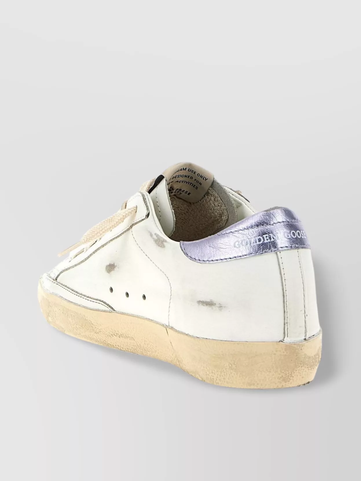 Golden Goose Super Star Leather Upper And Toe Glitter Star Laminated Heel In White