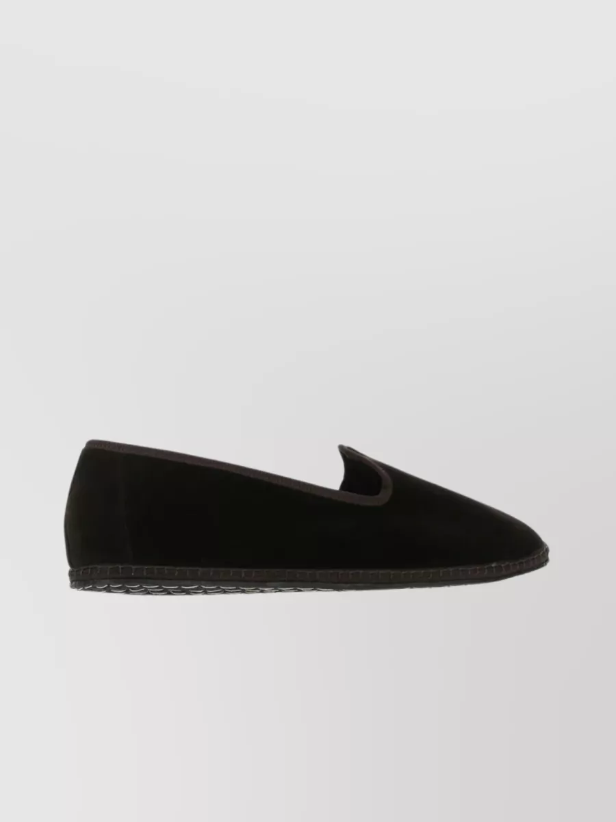 Shop Vibi Venezia Round Toe Amerigo Velvet Loafers In Black
