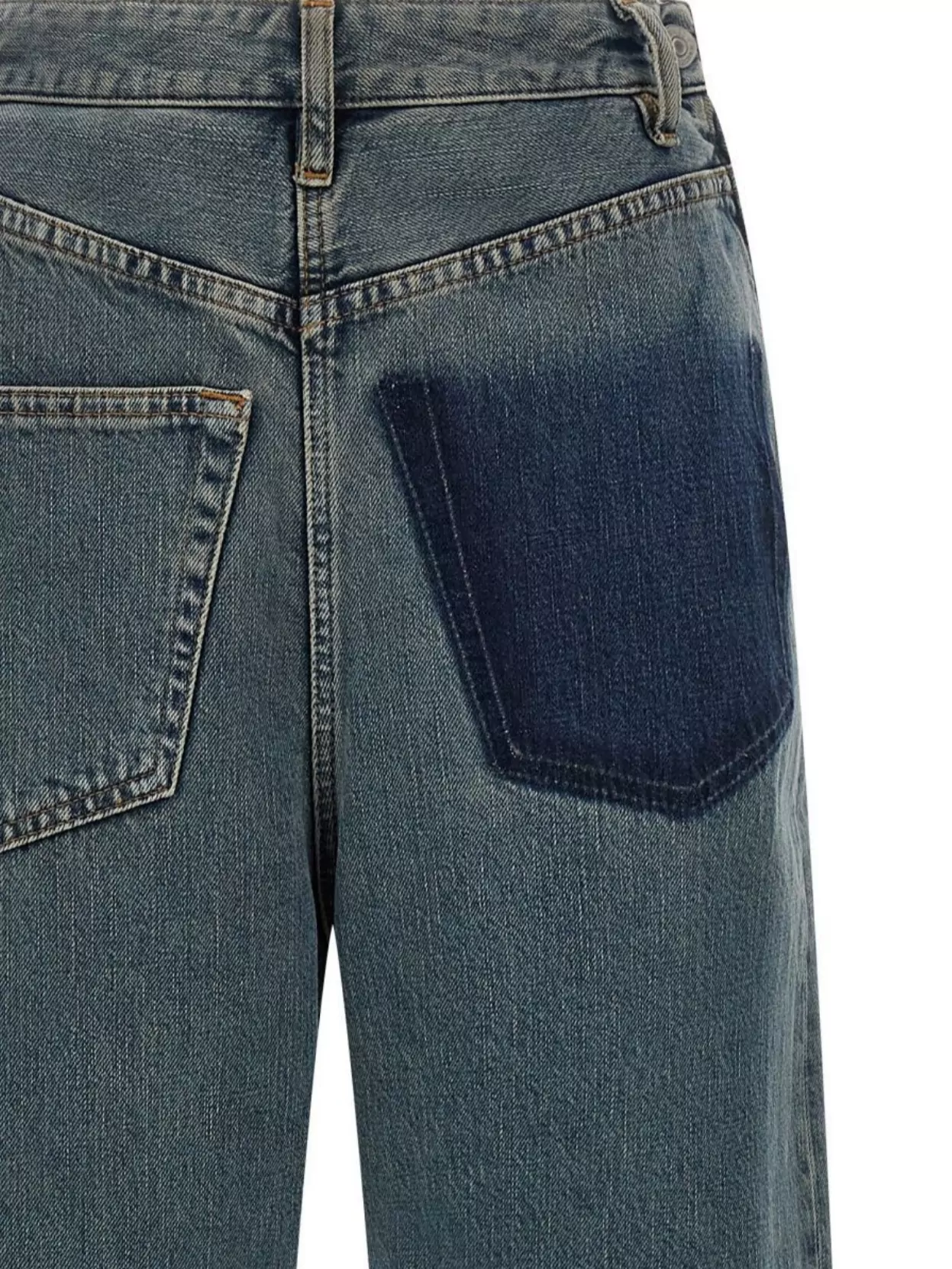 Mm6 Maison Margiela Reversible Denim Trousers Featuring Back Pockets In Blue
