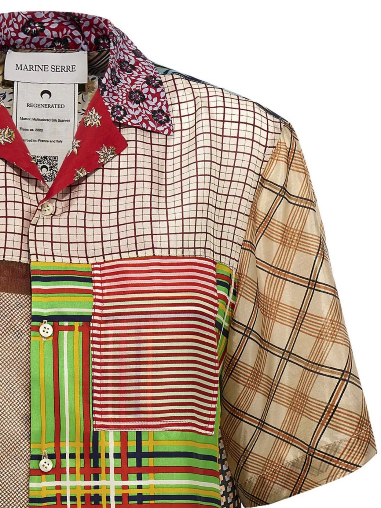 Marine Serre Regenerated Silk Scarves Bowling Shirt And Blouse Multicolor