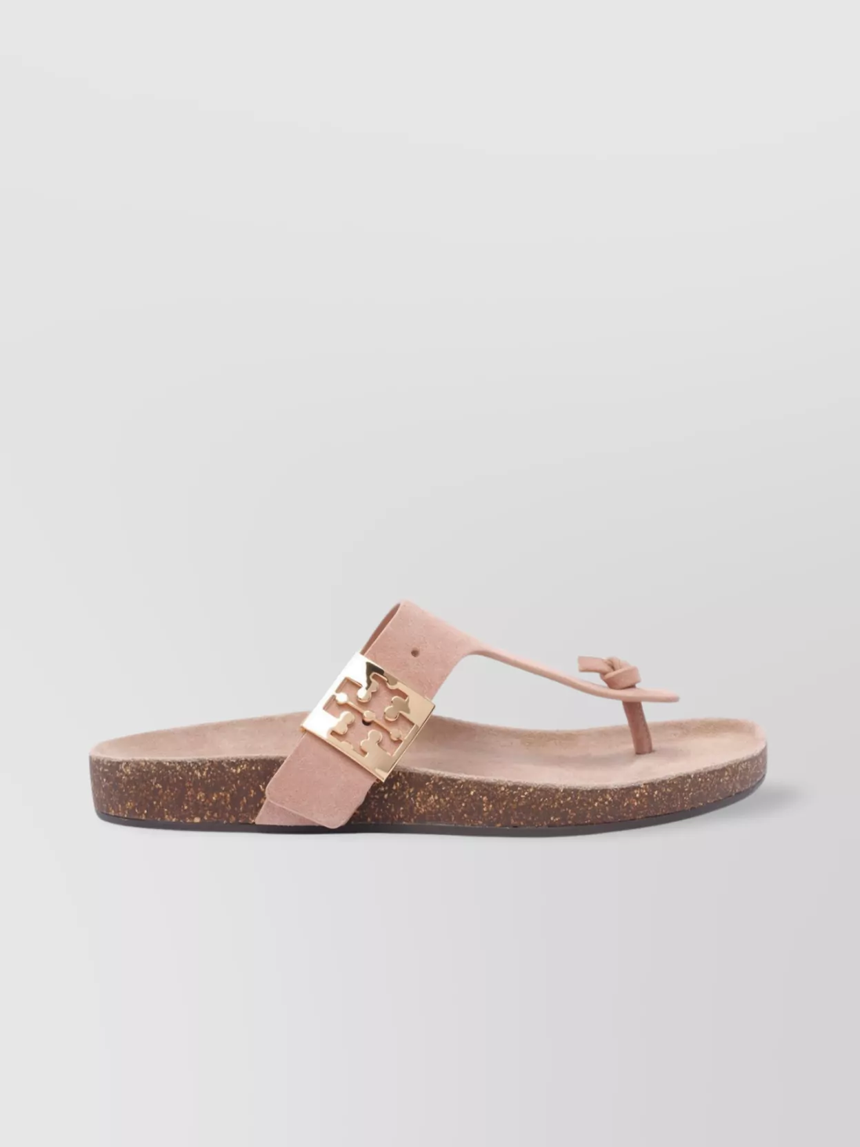 Tory Burch Round Toe Leather Flat Sandals